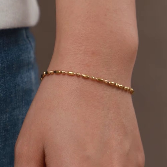 18K Gold Plated Beaded Bracelet - Picture 6 of 9